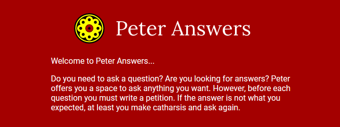 Peter Answers nettsted skjermbilde