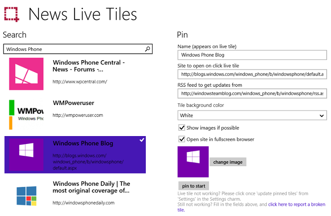 nyheter live fliser app windows 10