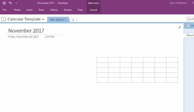 opprett onenote-kalendermal