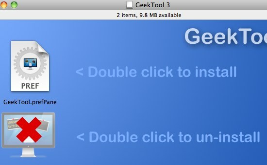 GeekTool - Vis systeminformasjon på Mac i stil 01a GeekTool 3 installasjon