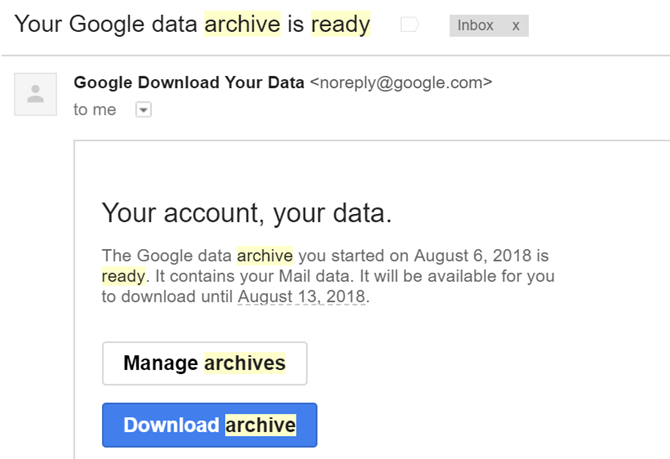 Gmail-dataarkiv