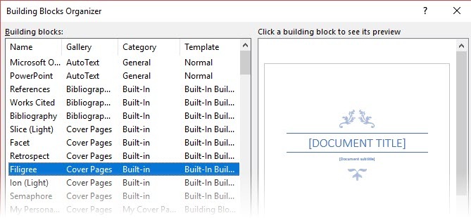 Hvordan lage profesjonelle rapporter og dokumenter i Microsoft Word Building Blocks Organizer