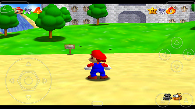 Mario 64 som spilt på N64oid for Android