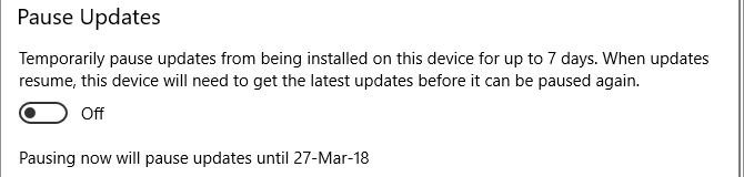 Windows 10 Pauseoppdateringer