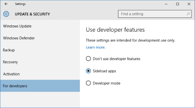 windows 10 sidelaster apps