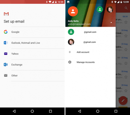 Android Gmail Legg til andre e-postkontoer