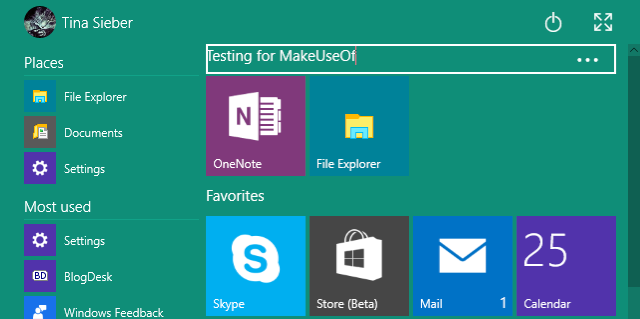 Startmeny for Windows 10