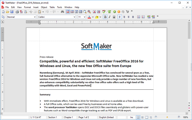 freeoffice-grensesnitt-Textmaker