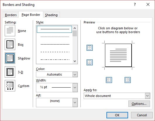 Hvordan lage profesjonelle rapporter og dokumenter i Microsoft Word-grenser og skyggelegging