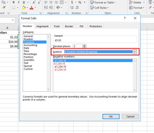 Slik bruker du forskjellige valutasymboler i spesifikke celler i Excel Excel Currency 3