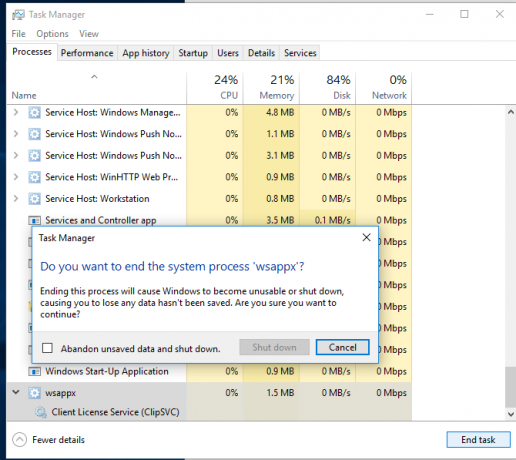 hva er wsappx og hvorfor high cpu ram utsteder windows 10