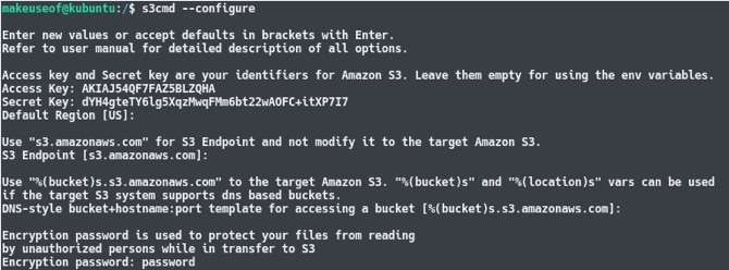 sikkerhetskopiering amazon s3 linux enhet