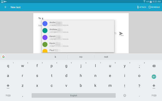 Hvordan sende og motta tekstmeldinger på en Android Tablet android nettbrett mysms ny tekst