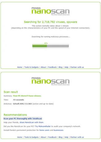 NanoScan - Raskeste online virusscanner