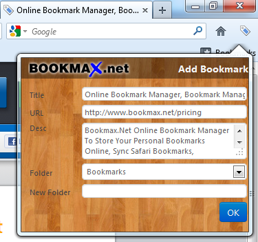 Bookmax: Lagre og administrer bokmerkene dine online bookmax2