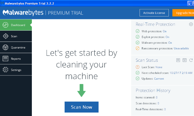 Windows XP-programvaren fungerer fremdeles malwarebytes