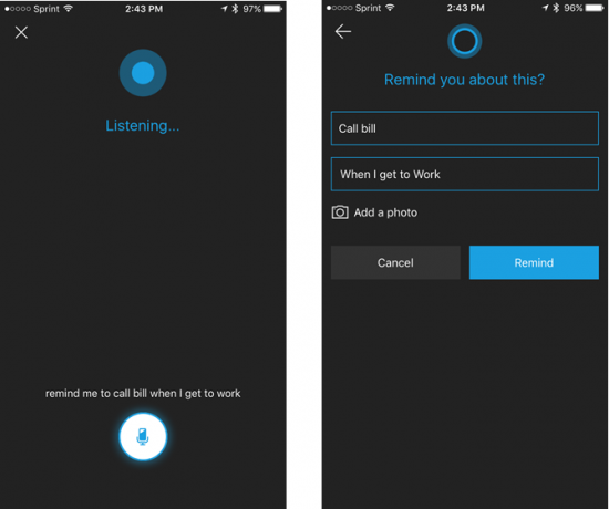 Cortana iPhone-plassering