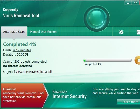 Kontroller PC-en din raskt og gratis med Kaspersky Virus Removal Tool scanner5