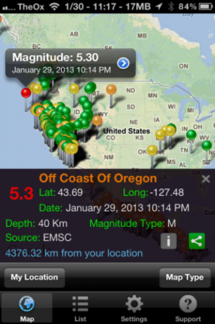 Quake Spotter - En brukervennlig måte å spore jordskjelv på [iOS, gratis betalte apper] QuakeSpotter03