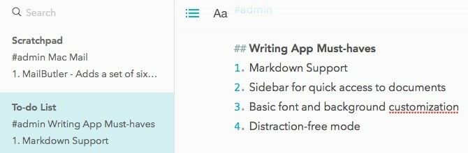 Markdown Writing-appen må ha