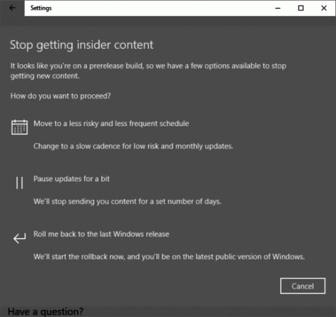 Slik får du oppdatering av Windows 10-skaperne nå Windows 10 Stop Insider Preview Build 531x500