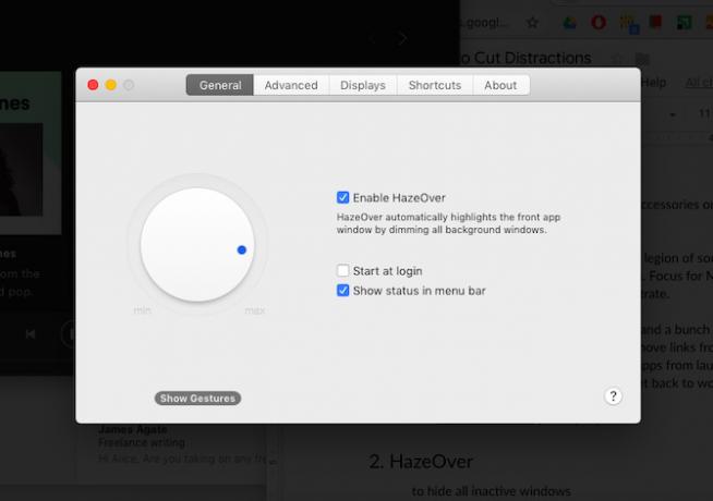 HazeOver, en macOS-app som hjelper deg å fokusere