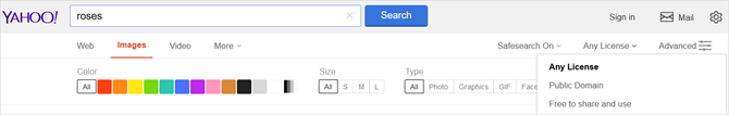 7 Google-søkealternativer og deres varemerkefunksjoner YahooImage-resultater nettet