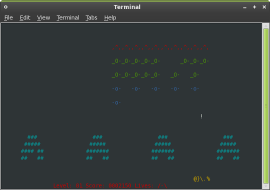 Spill spill i Linux-terminalens ninvadere