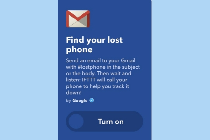 ifttt gmail finner tapt telefon