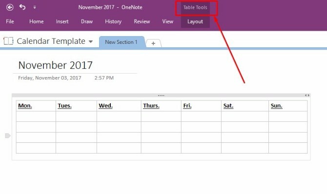 opprett onenote-kalendermal