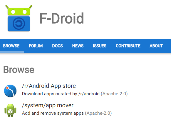 2 alternative online markedsplasser for Android-apper fdroid