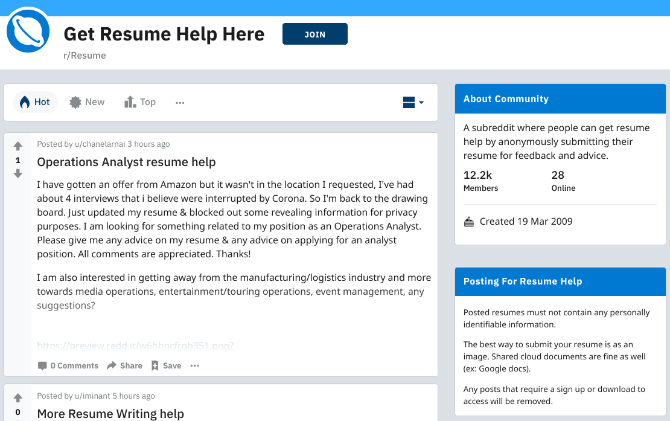 Reddits r / Resume er et fellesskap av mennesker som kan hjelpe deg med å lage en effektfull CV 
