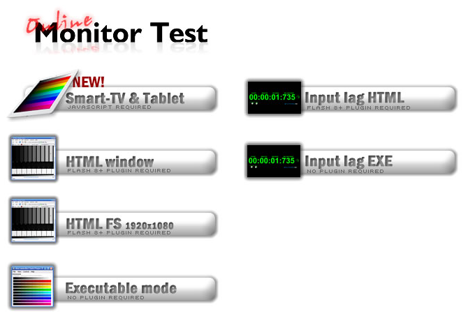 Online Monitor Test-meny