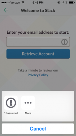 Slack 1Password-utvidelse