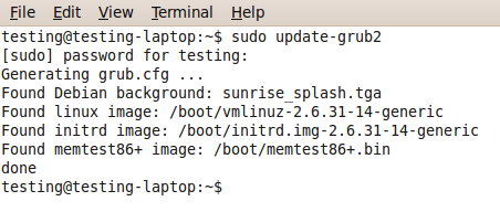 grub2 splash-bilde