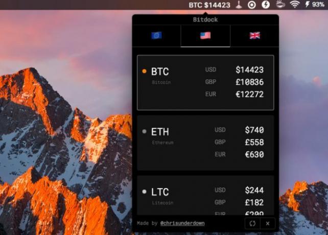 Apps for bitdock-Mac menylinjer