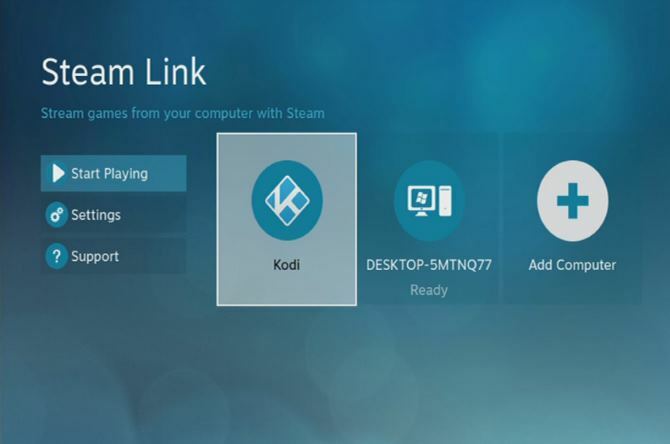 Kodi-ikon etter installasjon på Steam Link