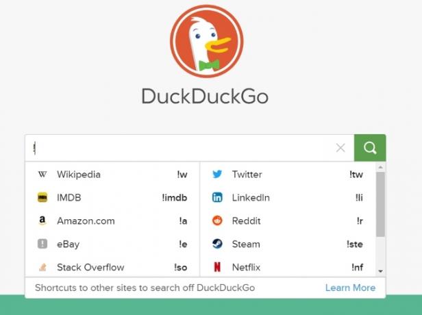 DuckDuckGo Bangs private søkemotor