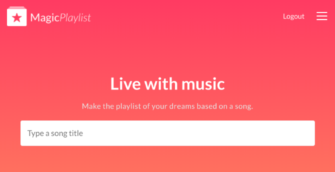 Magic Playlist oppretter en, to eller tre timers spilleliste basert på en enkelt sang du liker