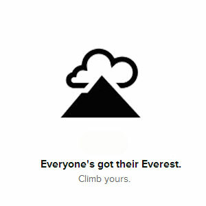 Hold livsmålene dine synlige ved å bryte dem ned i små trinn på Everest [iOS] Everest introbilde