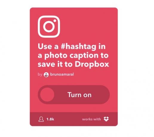 IFTTT Applet - Instagram til Dropbox