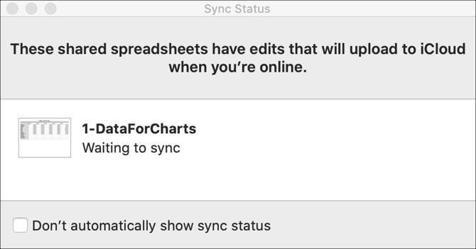 Vis synkroniseringsstatus i Mac-nummer