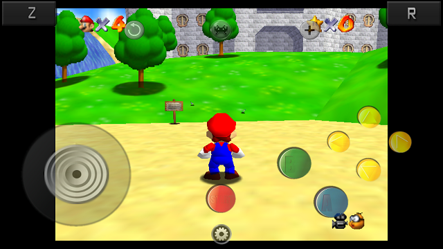 Super Mario 64 som spilt på RetroArch for Android