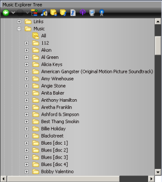 Eksempel MediaMonkey Music Tree