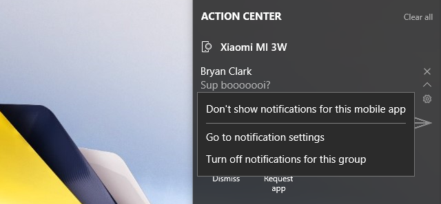 sync-android-meldinger-Windows-action-sentrum-dont-show-varslinger