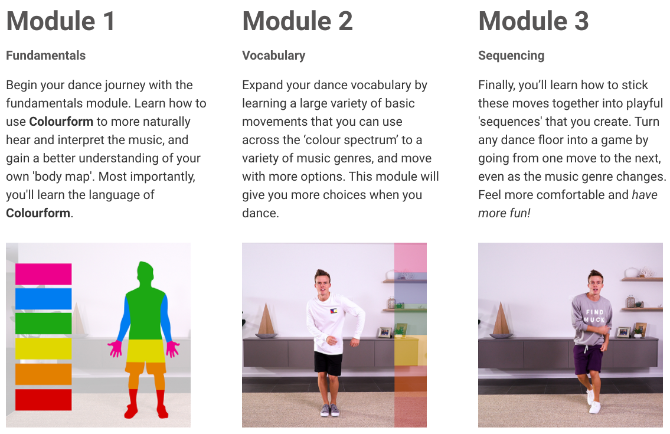 Move With Colors lærer absolutte nybegynnersdansere hvordan de kan danse til hvilken som helst sang og finne rytme