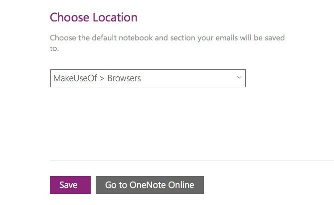 Velg OneNote Save Location