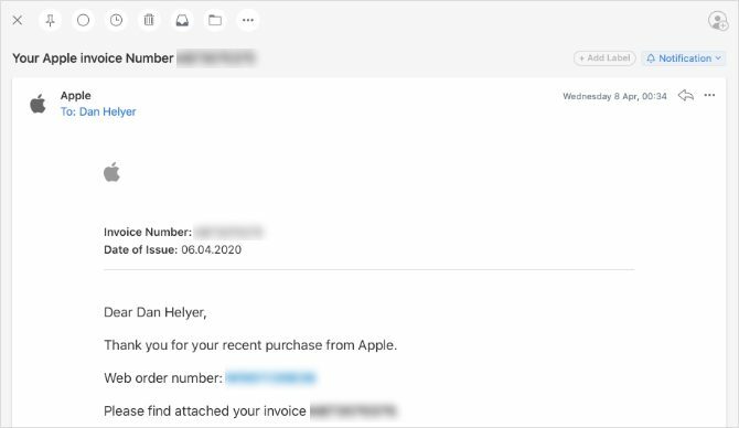 Apple fakturerer e-post