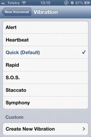 tilpassede vibrasjoner for iphone