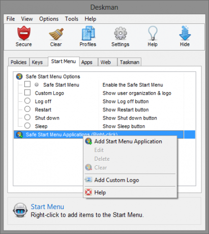 4 Start Menu Tab - Deskman